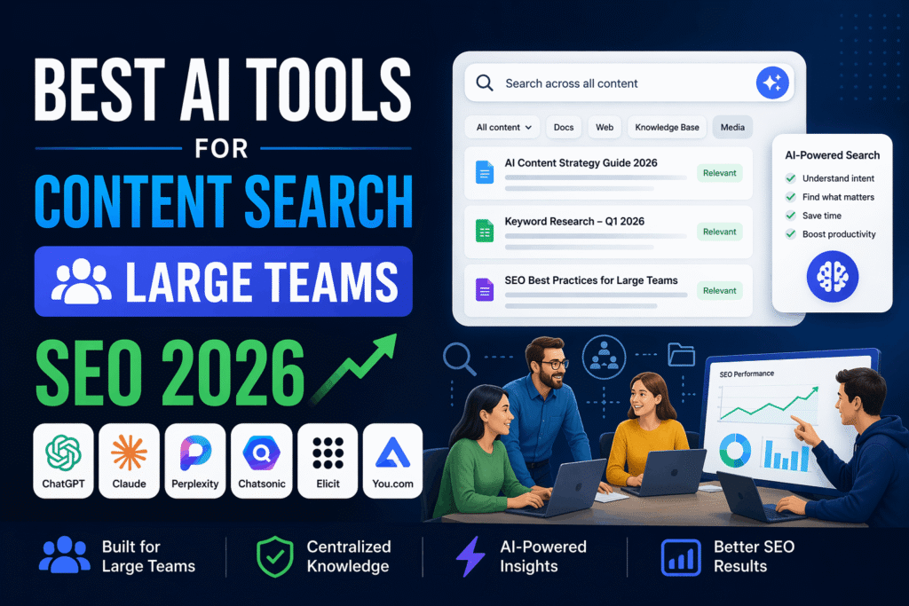best ai tools for content search large teams seo 2026